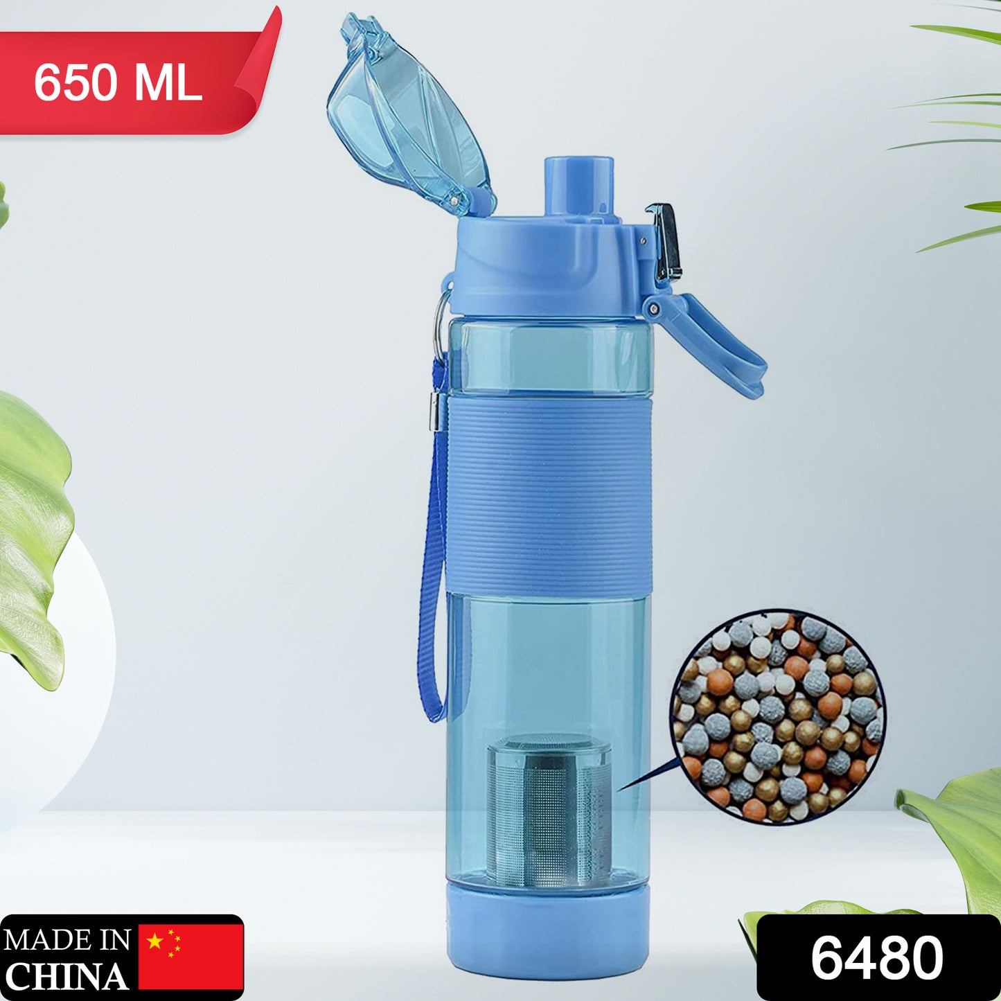 6480 Alkaline Water Bottle With Food Grade Plastic Stylish And Portable